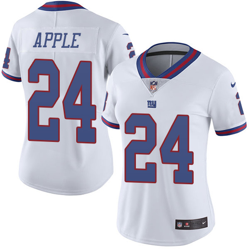 Women's Limited Eli Apple Nike Jersey White - #24 Rush NFL New York Giants